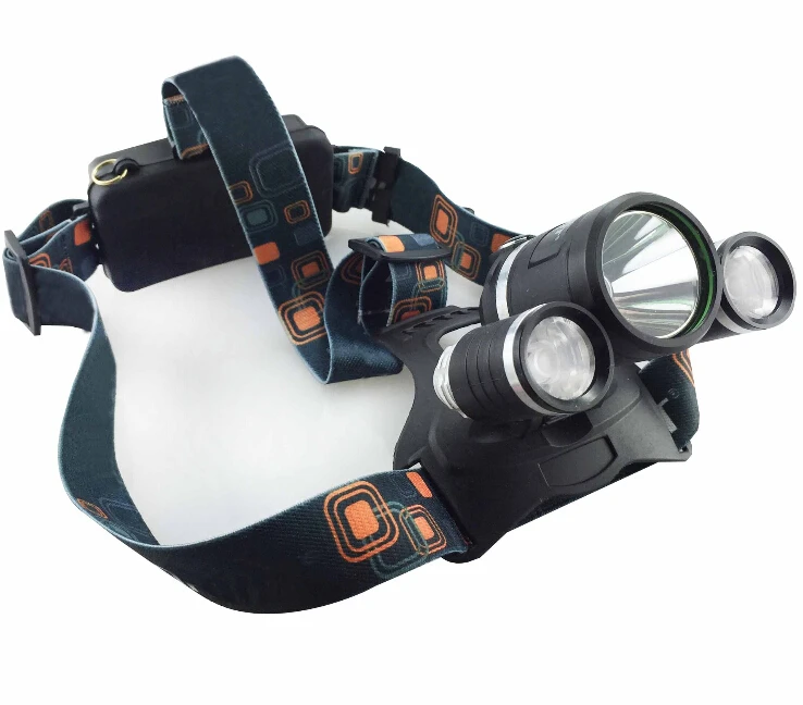 Фар XML T6 из светодиодов 3x CREE XM-L 5000Lm аккумуляторная фара фонарь налобный + ас / ес
