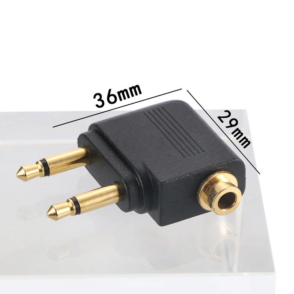 

2pcs Universal Aircraft Aviation 3.5 mm Headphone Adapter Plug Gold-plated Male to Female Audio Adapter Converter