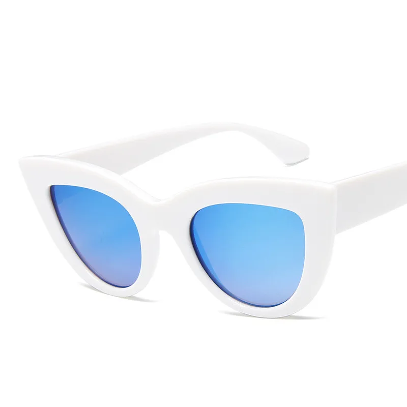 WhiteBlue LeonLion винтажные Роскошные Cateye Солнцезащитные очки для женщин карамельный цвет линзы очки классические ретро уличные Oculos De Sol Feminino UV400 - Цвет линз: WhiteBlue