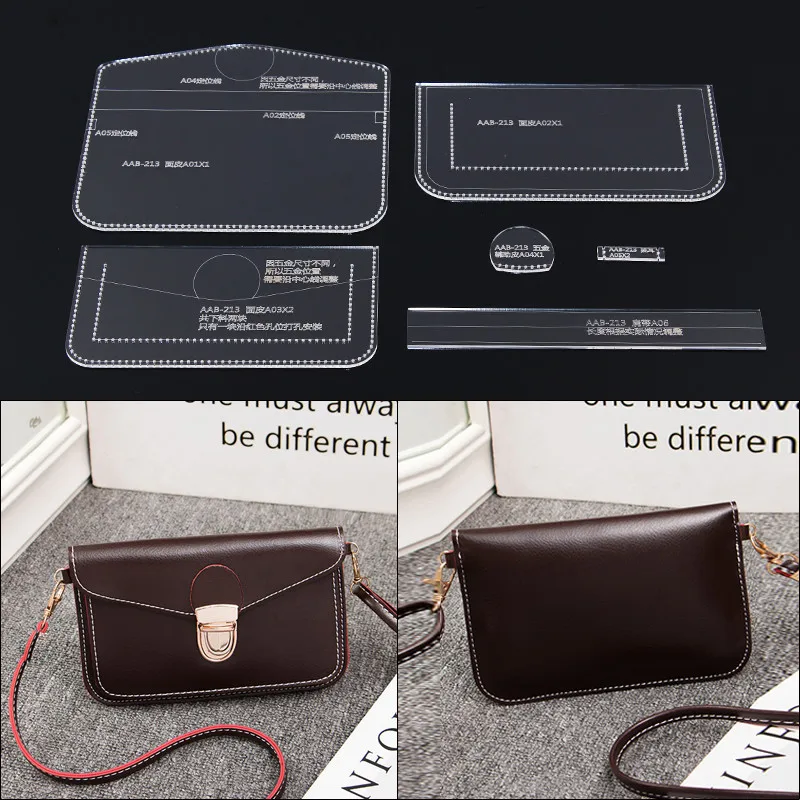 

1 Set DIY Clear Acrylic Leather Template Handmade Shoulder Messenger Bag Leather Craft Tools 20*11*1cm