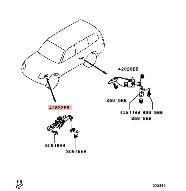 Датчик уровня фар передний подтяжки датчик высоты для Mitsubishi Pajero Montero 4 IV V8 V9 2006- 8651A064