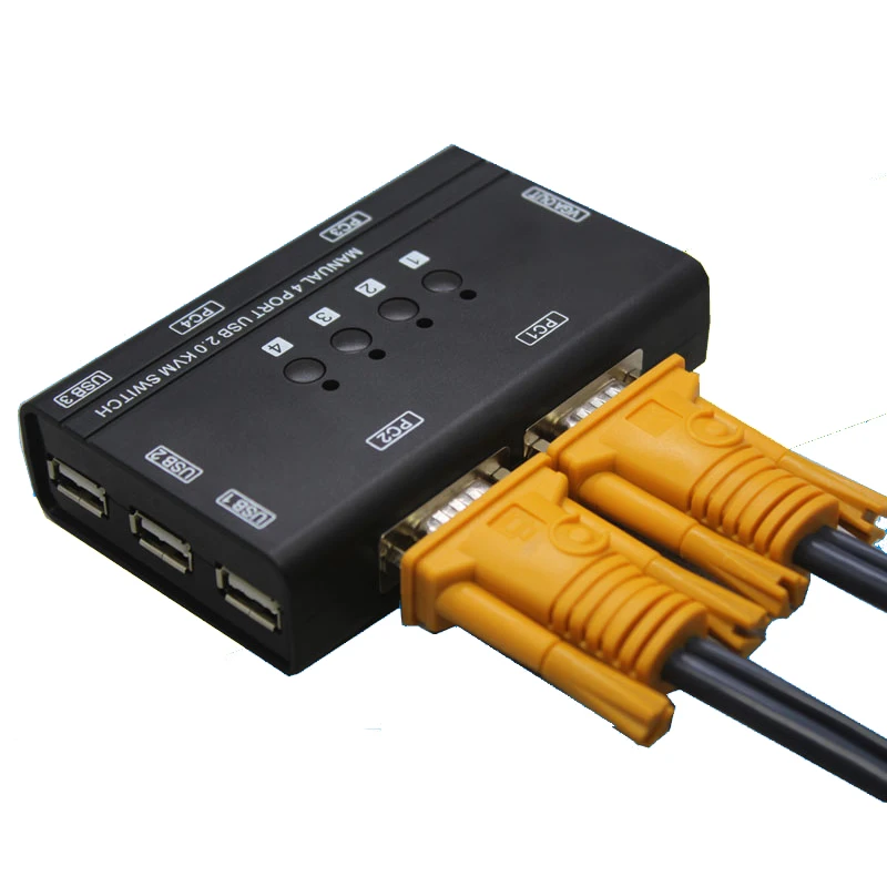 4 порта KVM переключатель управления шт. хосты 1 Набор USB клавиатура мышь и VGA
