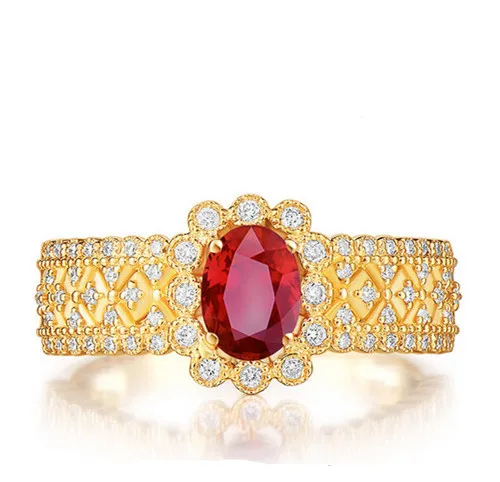 Красный AAA CZ Кубический цирконий Мода Обручальное Кольцо для Женщин Классические