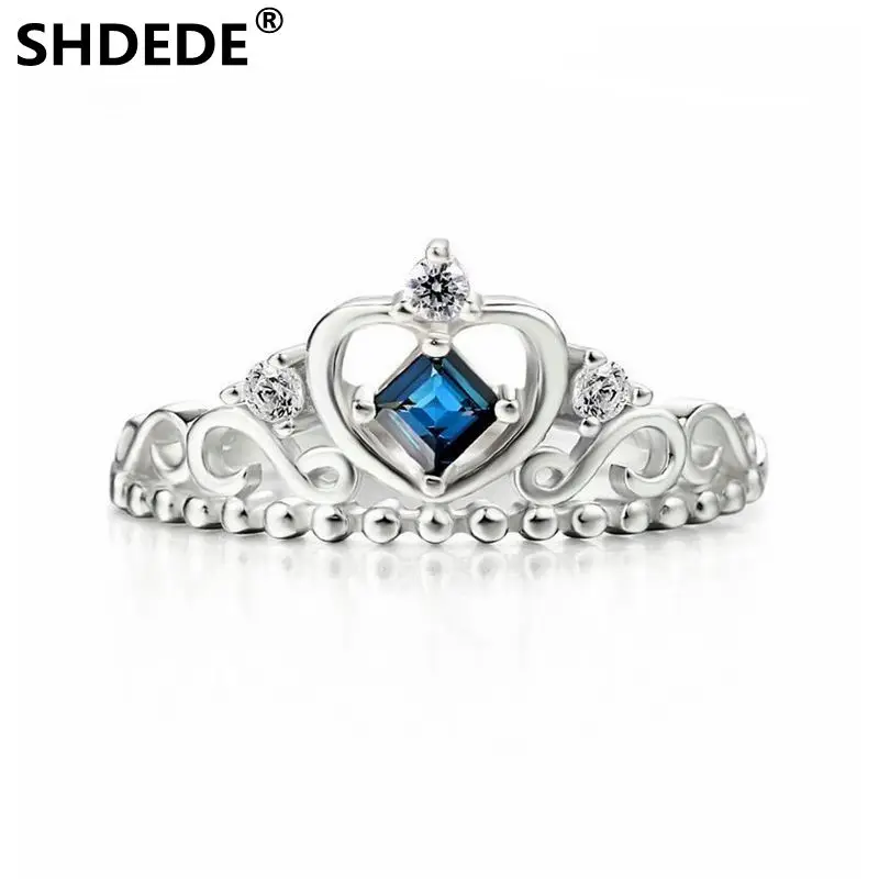 SHDEDE кольца из чистого серебра 925 пробы роскошные ювелирные изделия корона белое