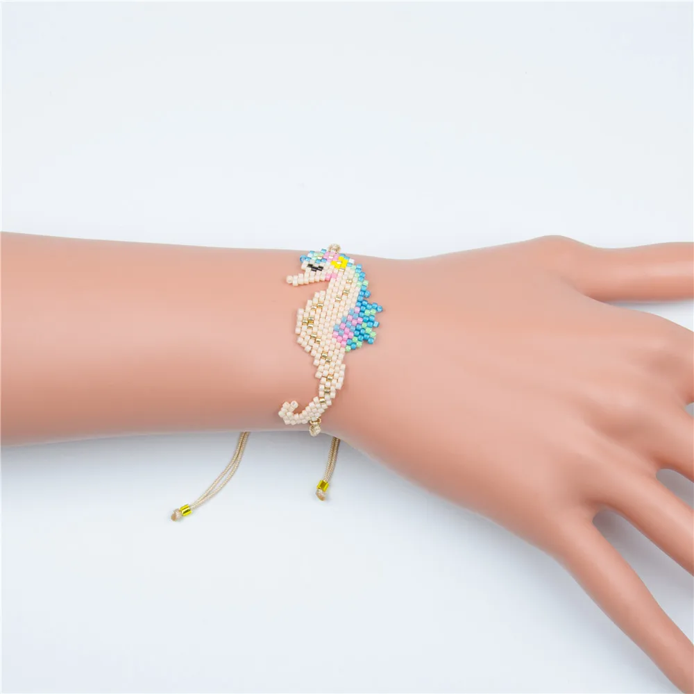 Shinus 5 шт./партия Miyuki браслет женский браслет «Морской конек» Perles Miyuki животное Pulseras Mujer подарок для детей ювелирные изделия Delica бусины