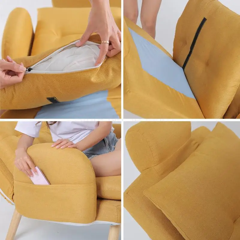 Ленивый диван Одноместный лежащий стул прикроватный маленький Красный съемный