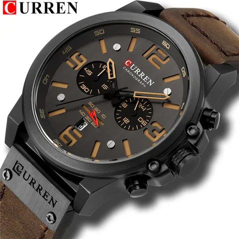 Топ бренд класса люкс CURREN 2018 Модные кварцевые мужские часы с кожаным ремешком повседневные деловые мужские наручные часы Montre Homme