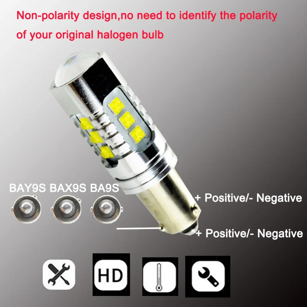 2 х 80 Вт 16smd XBD чипы автомобиля Canbus луковицы BA9S T4W BAX9S H6W BAY9S H21W белый Подсветка салона Led AC12V 24 V