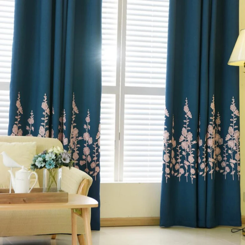 Зеленые занавески с вышивкой вуаль курьерские современные гостиной