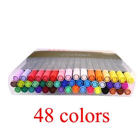 48colors Цвета манга на водной основе пигмент школьные товары для рукоделия маркеры Кисть ручка fineliner Перманентная доска для письма маркерами маркер sharpie 4302 - Цвет: 48colors