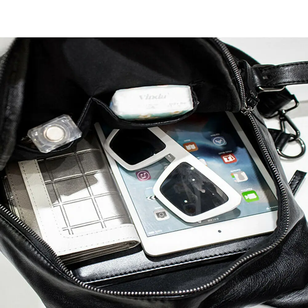 

Women Backpacks Hot Sale Fashion Causal PU Leather School Travel Bag Satchel Female Rucksack Black