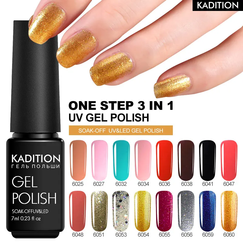 KADITION Lucky Гель лак для ногтей 3 в 1 УФ светодиодный полировки Полупостоянный