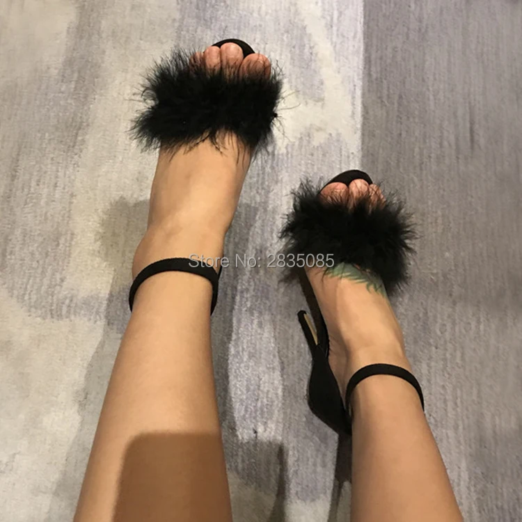 Замшевые сандалии гладиаторы 2018 черные белые бордовые розовые с мягким мехом