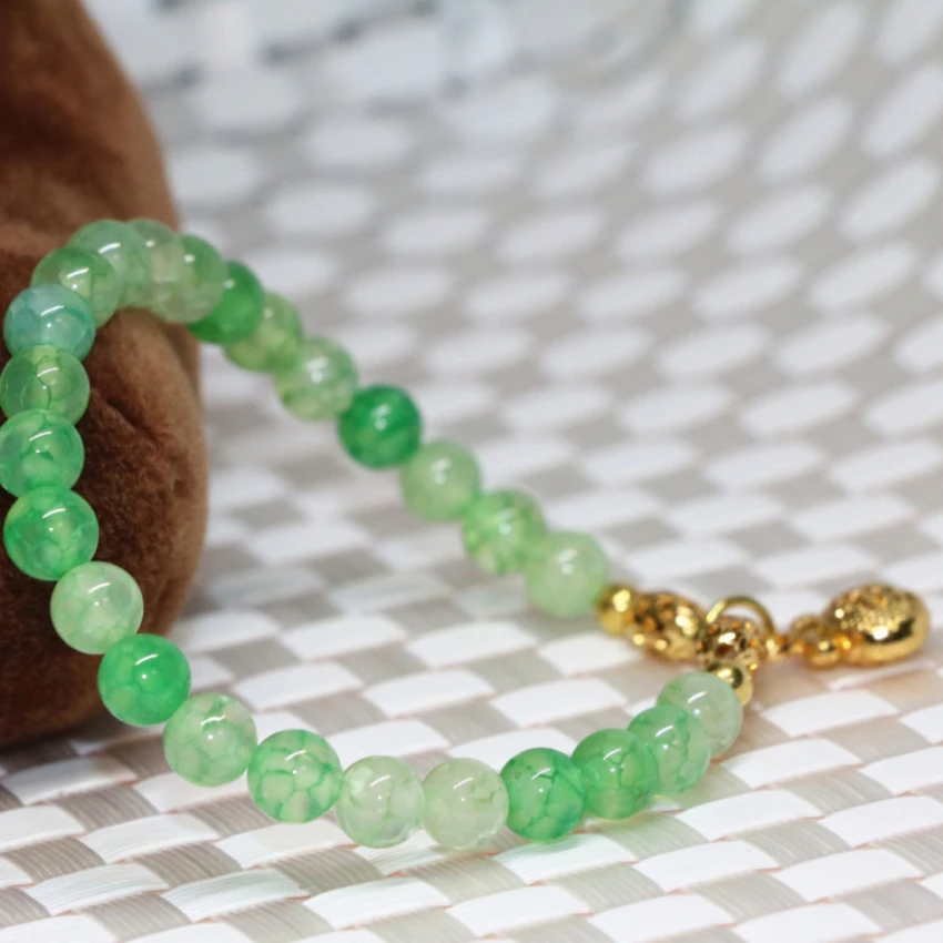 Подарок на день рождения для девочек 6 мм яблоко зеленый натуральный камень