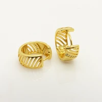womens hoop earrings solid yellow gold filled lady hollow earrings gift