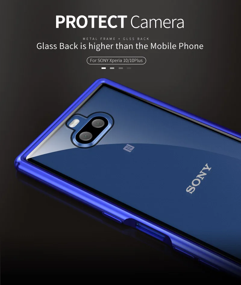 Для sony Xperia 10 Plus чехол Роскошный тонкий Алюминиевый металлический бампер и закаленное стекло задняя крышка чехол для sony Xperia 10 Plus Coque