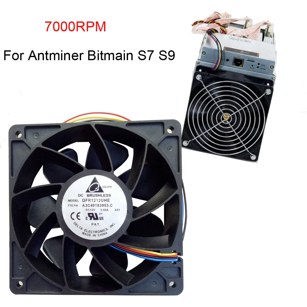 7000 об/мин вентилятор охлаждения сменный 4 контактный разъем для Antminer Bitmain S7 S9 6M3