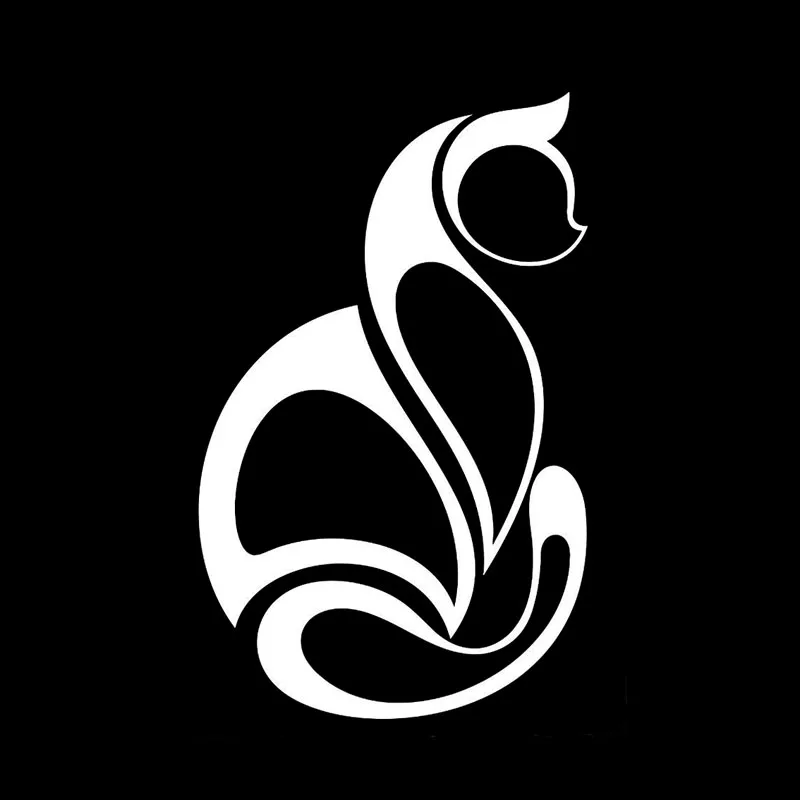 YJZT 8CM*12.7CM Cat Pet Animal Decoration Car Stickers Vinyl Decal Black Silver C10-02373 | Автомобили и мотоциклы