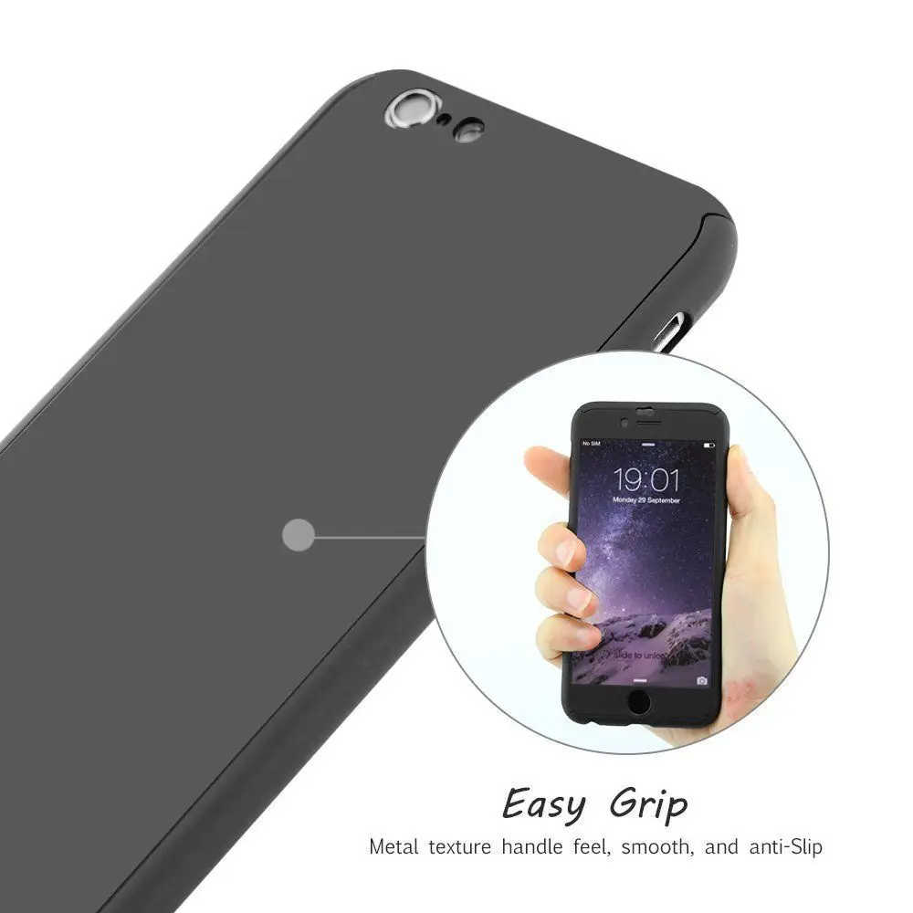 Роскошные Чехлы 360 градусов для iPhone 7 6 чехол 8 6S Plus с закаленным стеклом красный