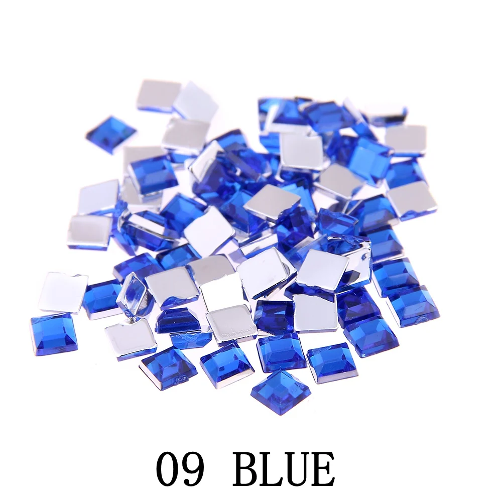 09 blue Стразы для ногтей с плоской задней стороной 2 мм 4 мм 6 мм смешанные размеры 4 г около 180 шт для рукоделия Скрапбукинг Сделай Сам одежда для украшения ногтей - Цвет: 09 blue