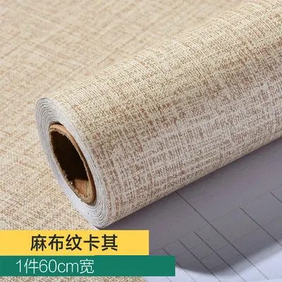 Khaki-linen Скандинавские простые самоклеящиеся обои с сеткой водонепроницаемые матовые и шелковые текстурированные обои для домашнего декора и парикмахерского декора стен - Цвет: Khaki-linen