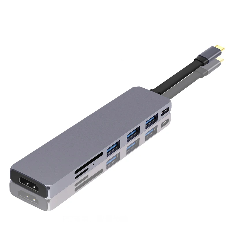 Популярный универсальный концентратор типа C 3 USB с SD/Micro SD кардридер + USB-C зарядное