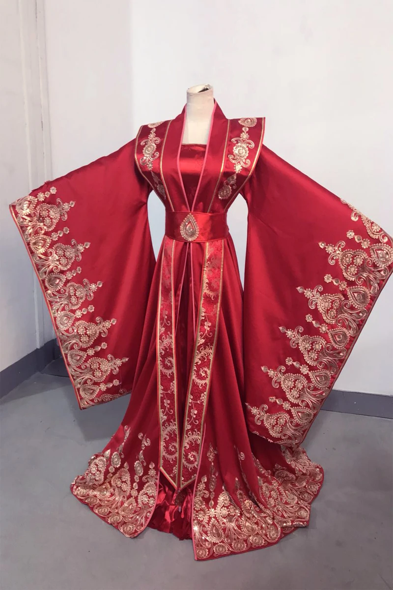 Династия Мин Великолепный красный свадебный костюм невесты Hanfu новейшая телевизионная игра Легенда Ming Lan