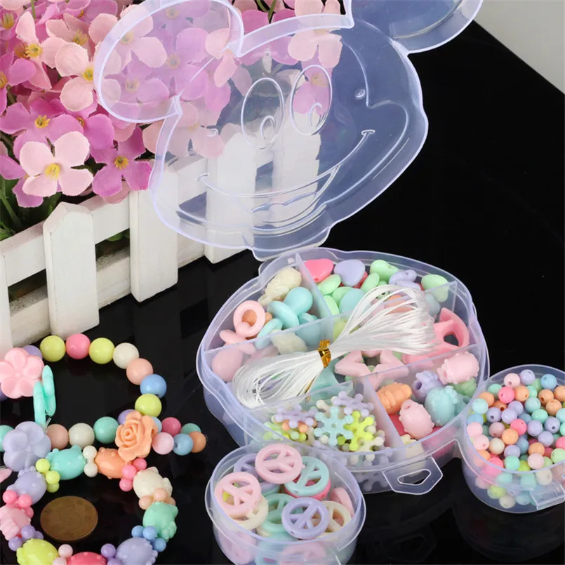 300 шт Красочные акриловые бусины DIY игрушки для девочек головоломки набор ювелирные ожерелья ручной работы браслет из бисера Amblyopia обучение детей