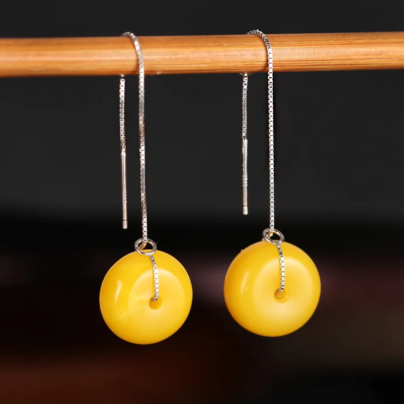 100% Sterling-Silver Color -Jewelry Dangle Earrings Blank 8mm Cabochon for Diy Earrings Jewelry Accessories