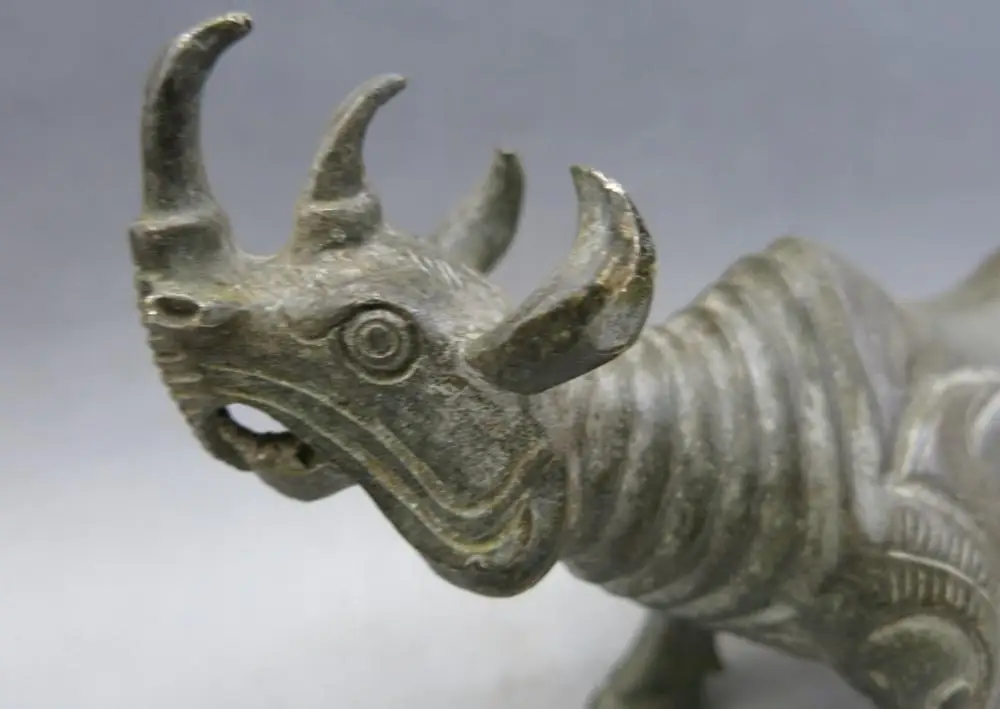 Китай Бронза Медь тонкой резной bautiful Фигурка Носорога скульптура | Дом и сад