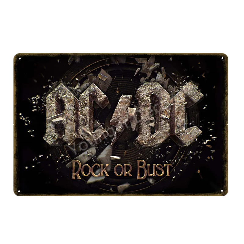 Группа acdc музыкальный бар клуб реклама табличка металлическая Оловянная вывеска Винтаж Домашний декор Искусство ремесло подарок плакат стены AC/наклейки DC YD021