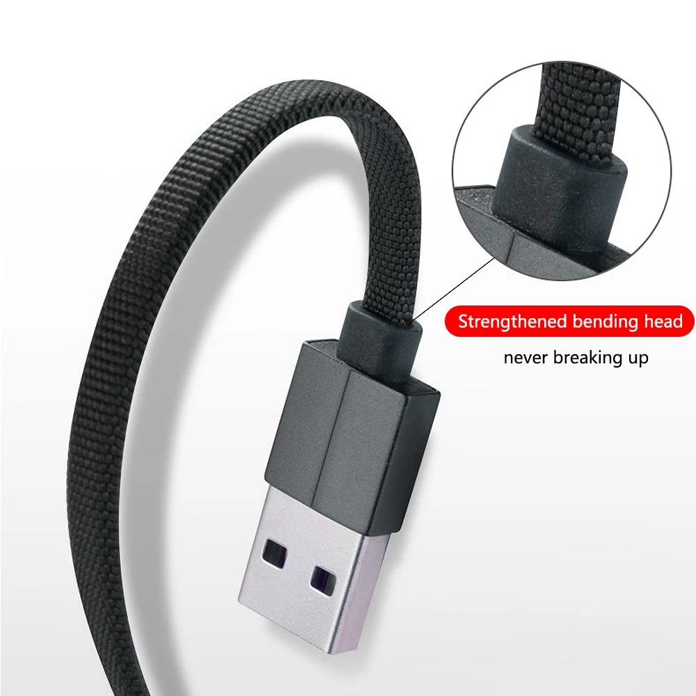 Плоский кабель USB Type C 0 25 м-3 м для синхронизации данных Samsung Xiaomi кабели быстрой
