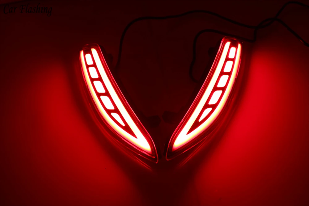 Автомобильная проблесковая 2 шт. для Honda hr-v HR-V светодиодный DRL отражатель светодиодный фары на задний бампер стоп-сигнал поворот сигнала