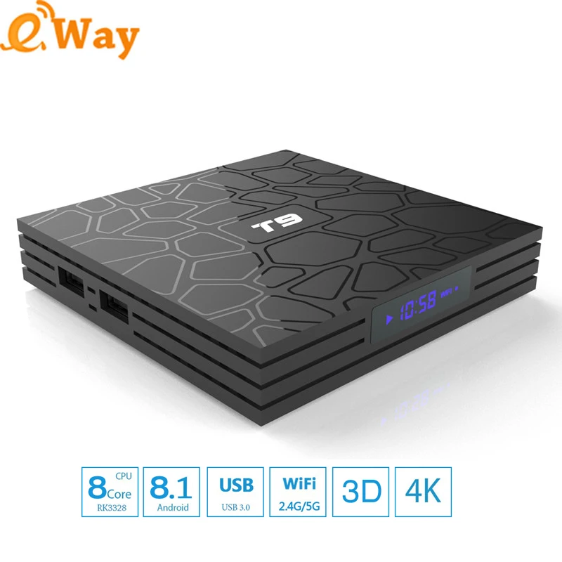 ТВ приставка RK3328 5 шт./Лот android 8 1 T9 2 4 ГГц Wi Fi 100 Мбит/с Android TV плеер|ТВ-приставки и