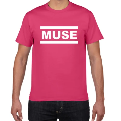 fuchsia Новинка, футболки Muse, мужские уличные футболки, мужские летние футболки из хлопка, топы, рок-группа, футболки, мужская одежда - Цвет: fuchsia