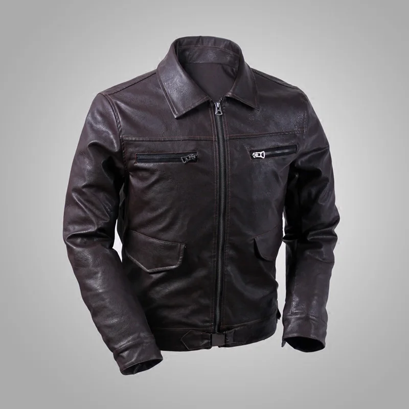 Куртка Авиатор из искусственной кожи с отложным воротником|jacket riders|leather military