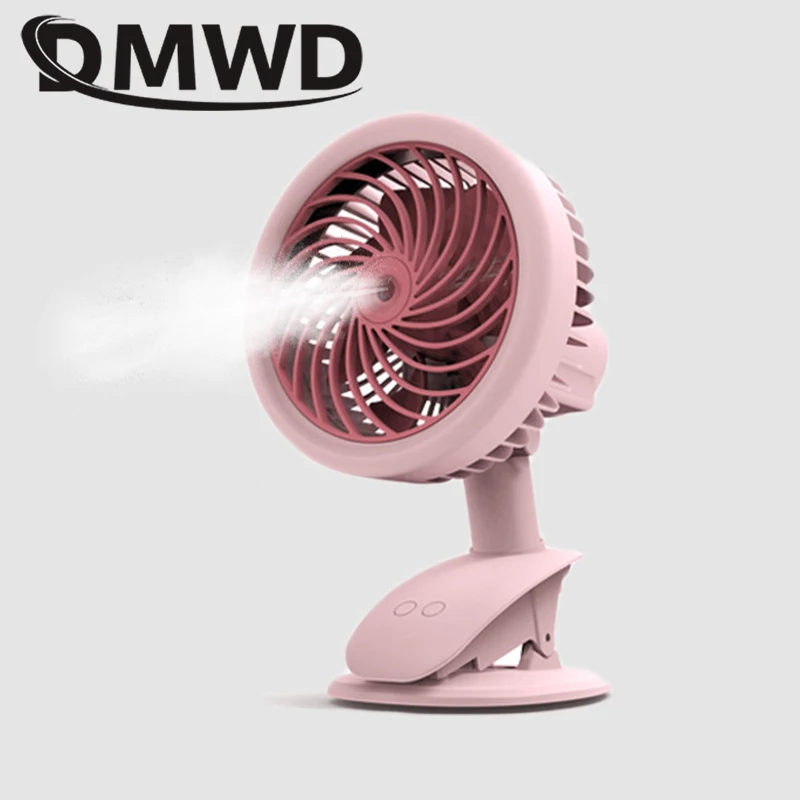 Pink DMWD мини-вентилятор для кондиционера с зажимом, USB аккумулятор, перезаряжаемый вентилятор для детской коляски, охлаждающий вентилятор, распылитель, охладитель кондиционера - Цвет: Pink