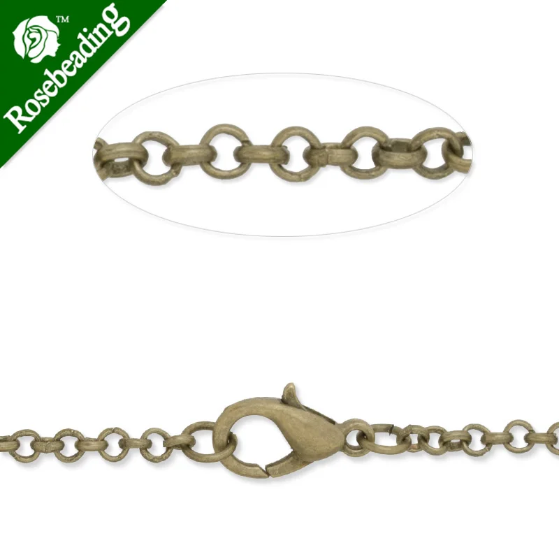 3 0 мм латунная Античная бронзовая кубическая цепь с застежкой лобстером 50 см/шт.