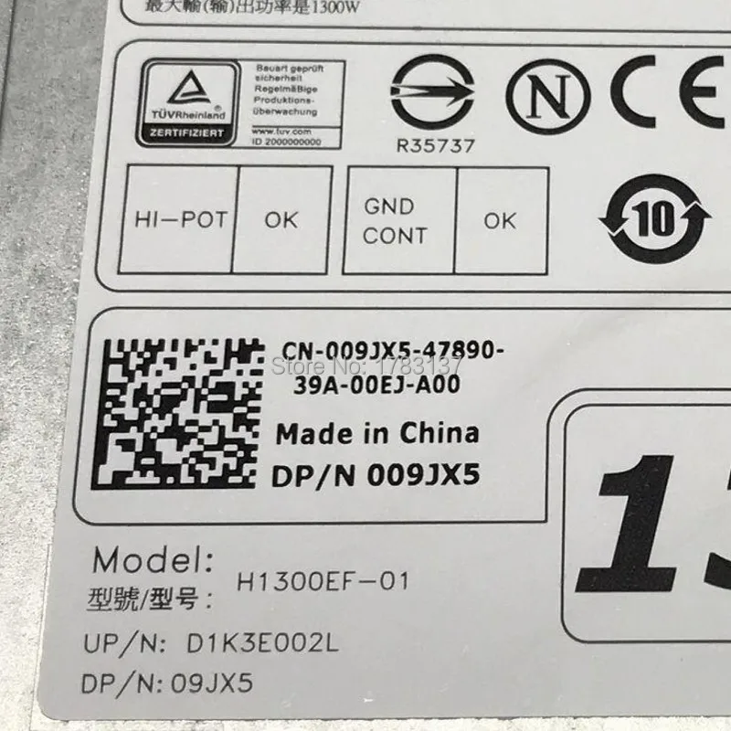 Бесплатная доставка DHL 09JX5 009JX5 H1300EF 01 1300 Вт источник питания для T7600 T7610 T7910 рабочая
