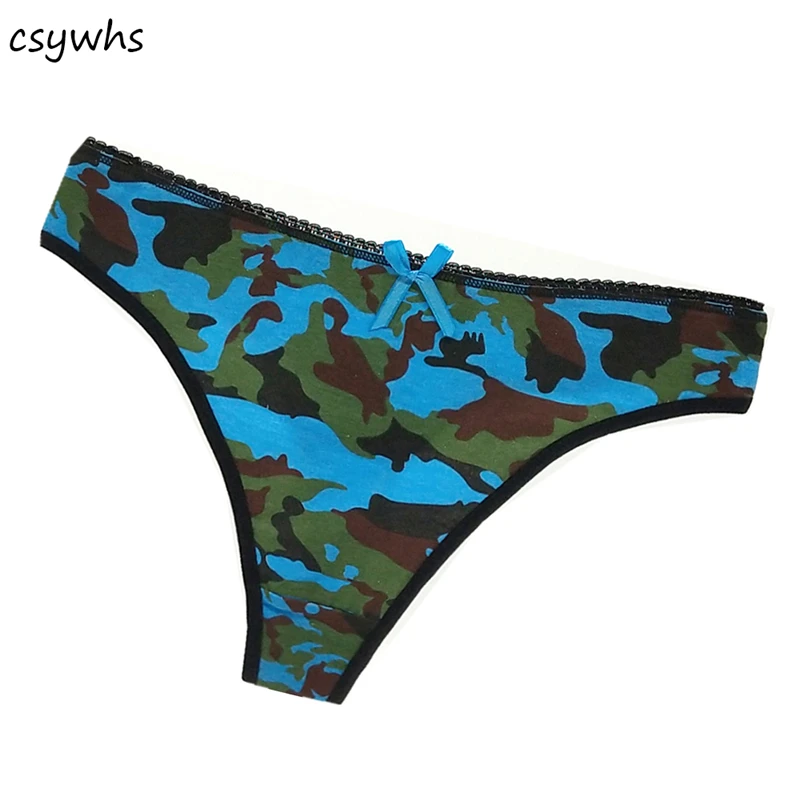 Женские хлопковые трусики CSYWHS камуфляжные с низкой посадкой нижнее белье для