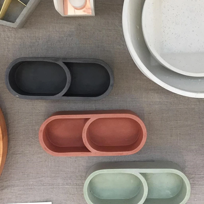 Cement Receiving Box Silicone Mold Concrete Gypsum Handicraft Dry Fruit Jewelry tray mould | Дом и сад
