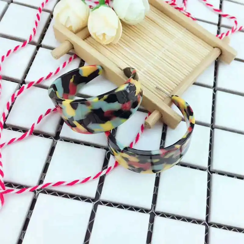 Винтажные акриловые геометрические полукруглые женские серьги