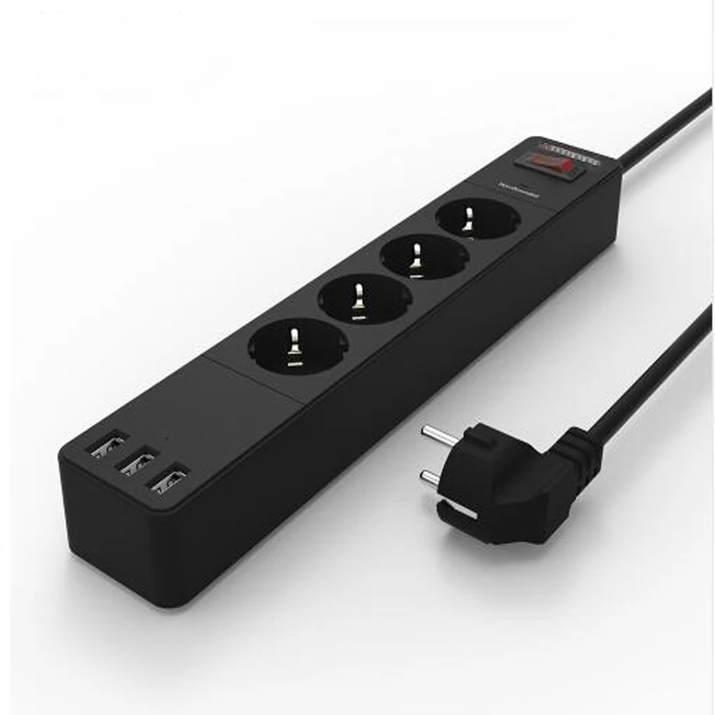 Сетевой фильтр с защитой от перенапряжения 2 круглых штырьковых розетки