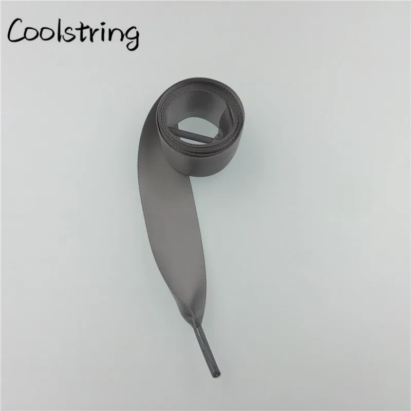Coolstring/двухсторонние глянцевые шифоновые шнурки для обуви 70-160 см, плоские шелковые Ленточные кроссовки со шнурками шириной 2,22 см, 1 пара, Прямая поставка