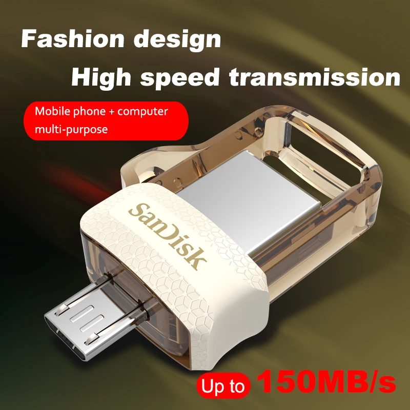 Новая версия Sandisk sdd3 экстремально высокая скорость двойной OTG USB флэш-накопитель 64