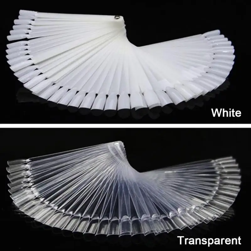 Hot Selling Nails Tools White Transparent False Nail Art Tips Sticks Polish Display Fan Practice Tool Board | Красота и здоровье