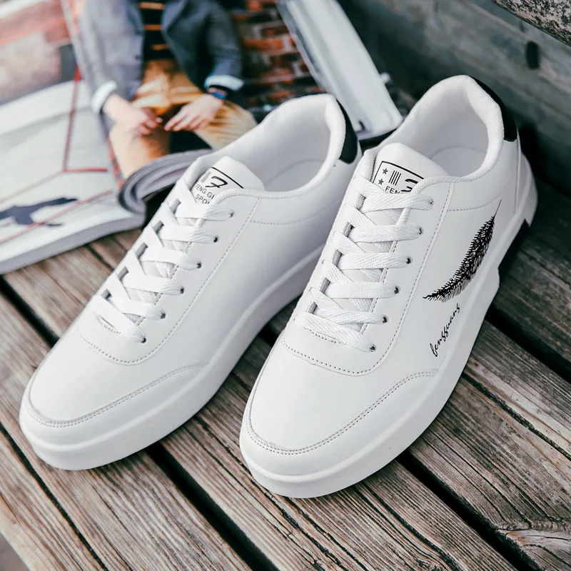 2019 Fashion Casual Leather Shoes for Male Work Outdoor Walking Sneaker Autumn Breathable Men Footwear Flat | Обувь