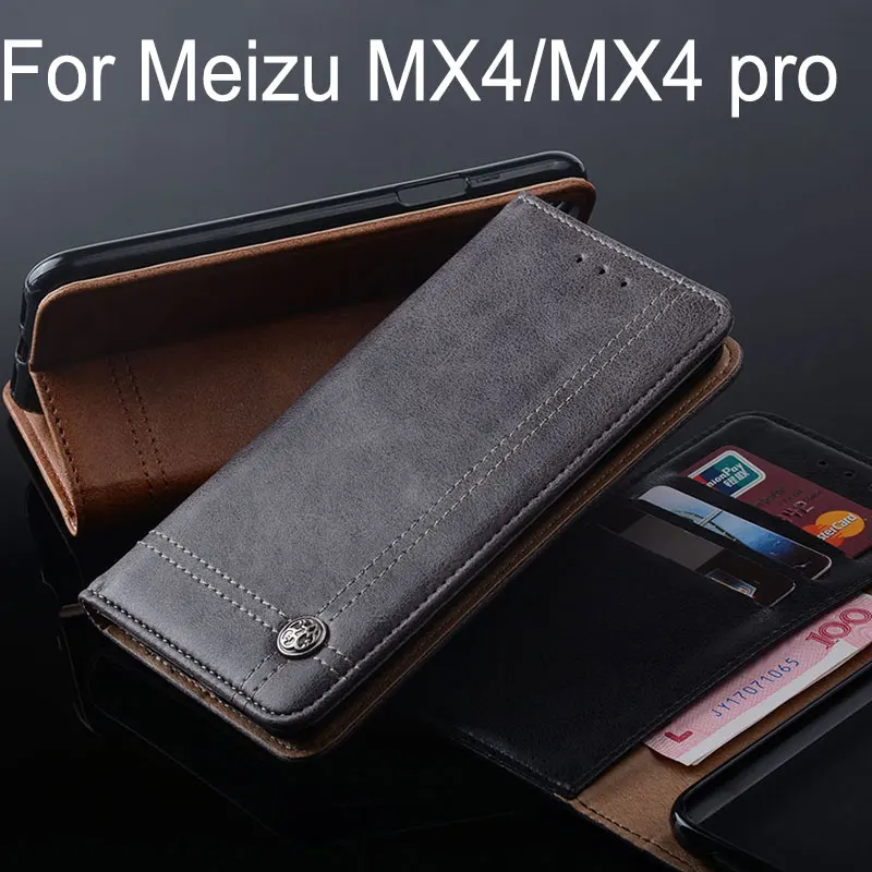 Для Meizu MX4 случае Роскошный кожаный флип чехол с подставкой карманом для карт