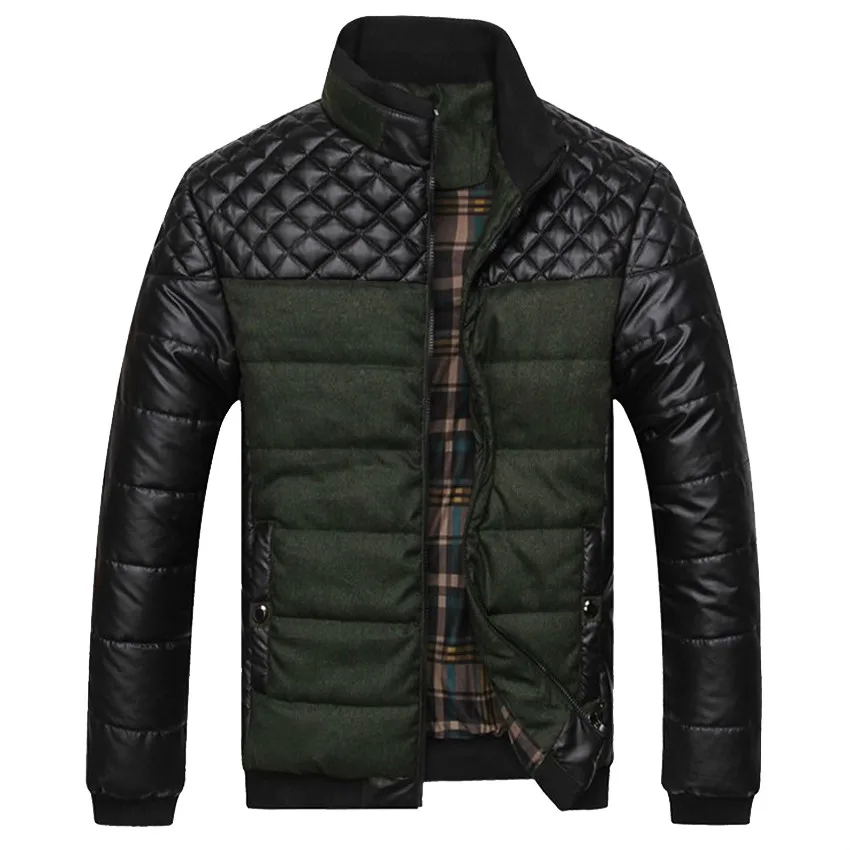 

Mountainskin Brand Men's Jackets and Coats 4XL PU Patchwork Designer Jackets Men Outerwear Winter Fashion Male Clothing SA004
