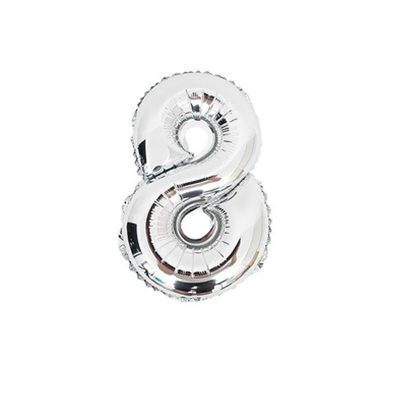 silver 8 40 дюймов золотое серебряное число фольгированные шары большие цифры баллоны с гелием Надувное свадебное украшение день рождения - Цвет: silver 8